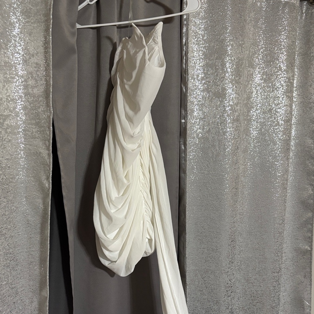 Fashion Nova Cream Mesh Dress